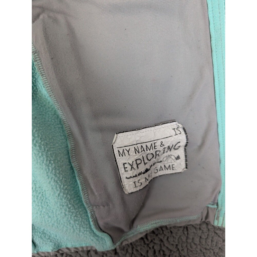 The North Face Fleece Jacket Girls Sz Large 14/16 Mint Green Zip Up Pockets - Picture 9 of 16